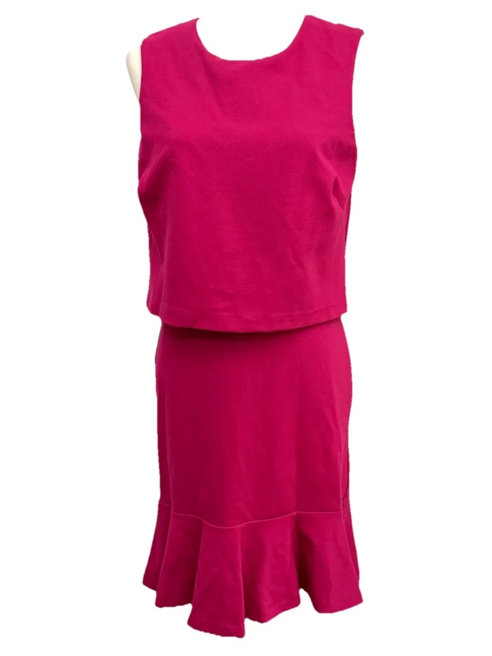 Nicole Miller Collection raspberry pink faux two piece dress size small NWT
